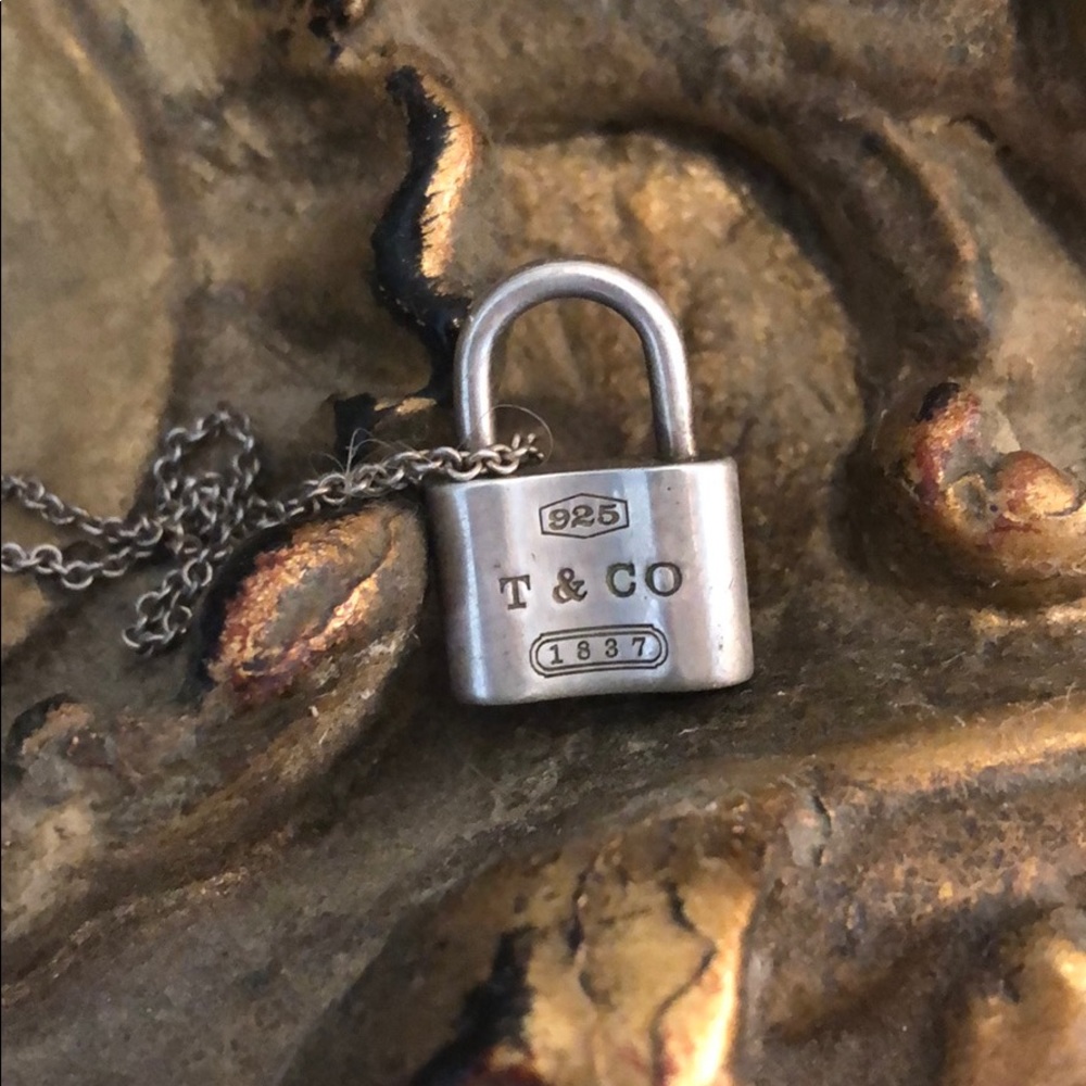 Authentic Tiffany & Co. silver lock necklace